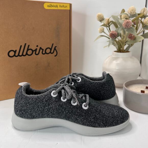 Allbirds Wool Runner Lace-up Sneakers Gray Athletic Low Top Women 9 NWB - Picture 7 of 10